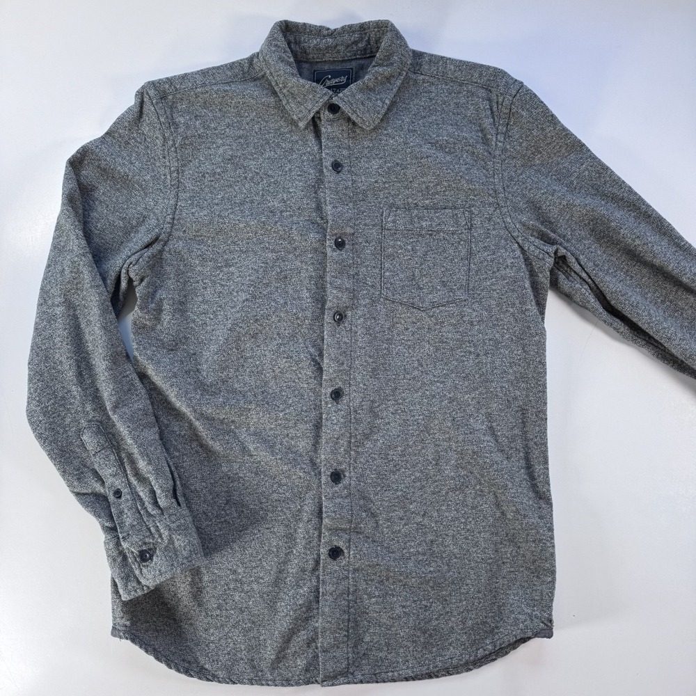 GRAYERS Long Sleeve Button Up Heritage Flannel Shirt Mens Medium Gray